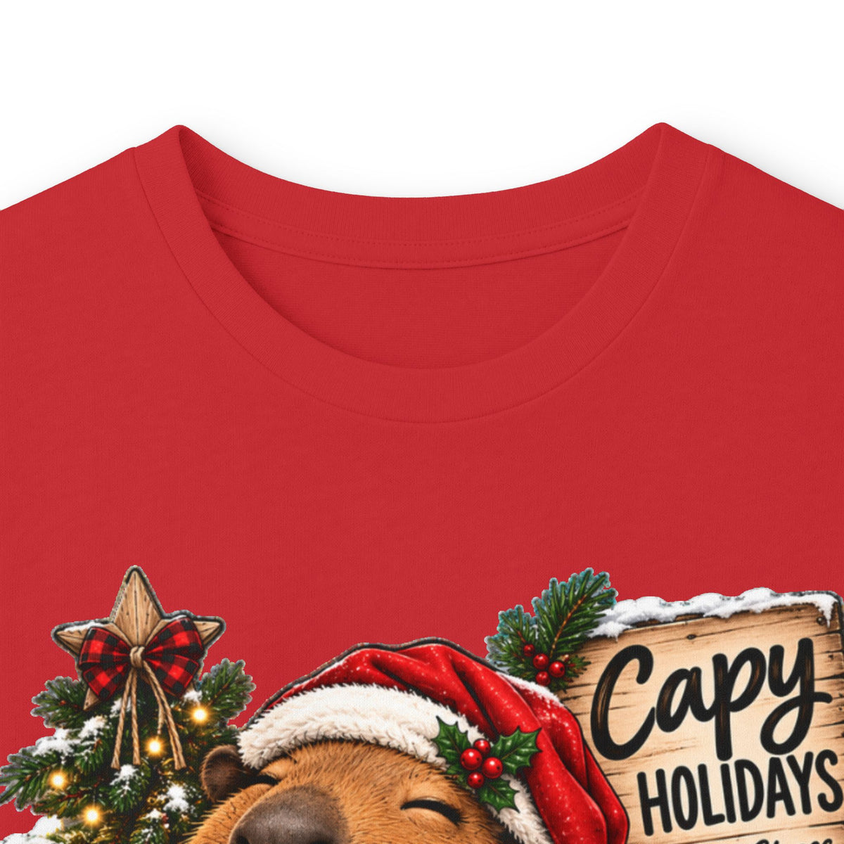 Long Sleeve Tee — Cozy Capybara Christmas "Capy Holidays" Holiday Shirt