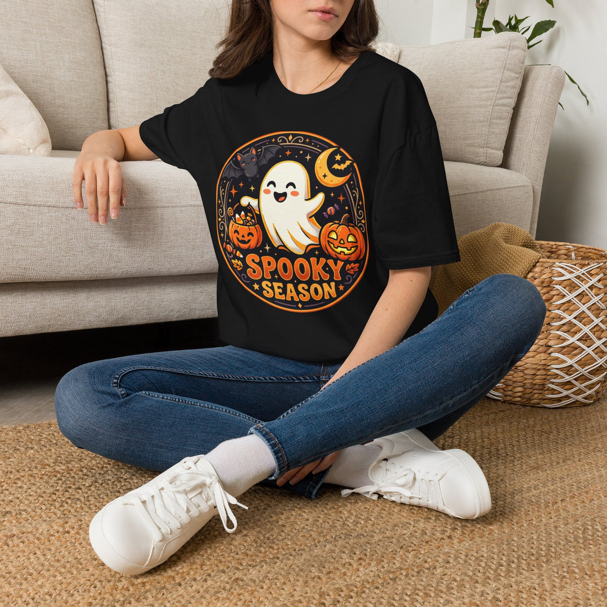 Halloween Ghost T-Shirt — "Spooky Season" Cute Pumpkin Graphic Tee