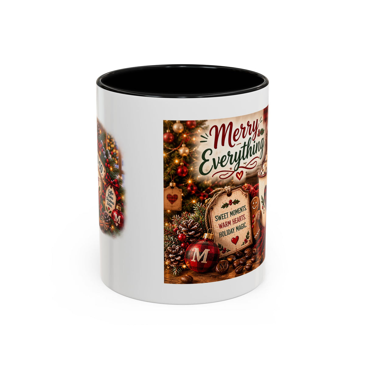 Christmas Coffee Mug — "Morning Mood Co. Merry Everything" Holiday Accent Mug (11/15oz)