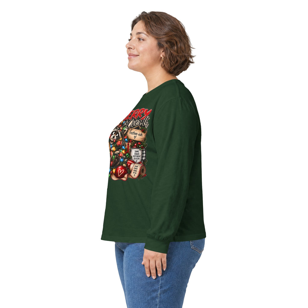 Merry Raccoon Christmas Long Sleeve Tee