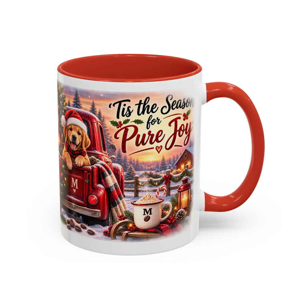 Christmas Dog Coffee Mug — "’Tis the Season for Pure Joy" Accent Mug