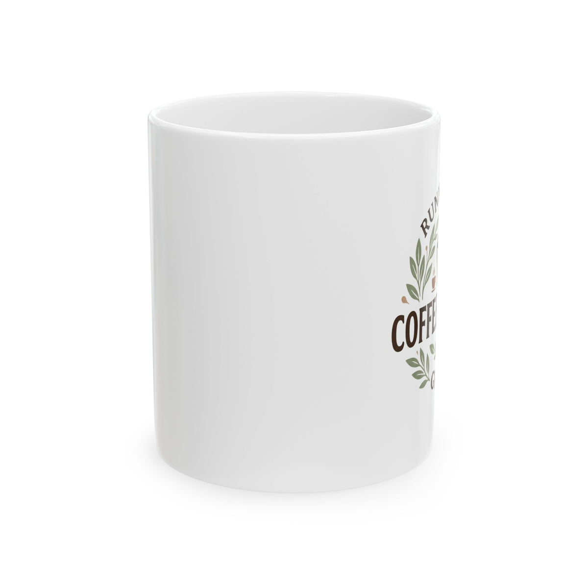 Coffee Mug - "Running on Coffee and Chaos" Ceramic Tea Cup, Funny Gift for Coffee Lovers