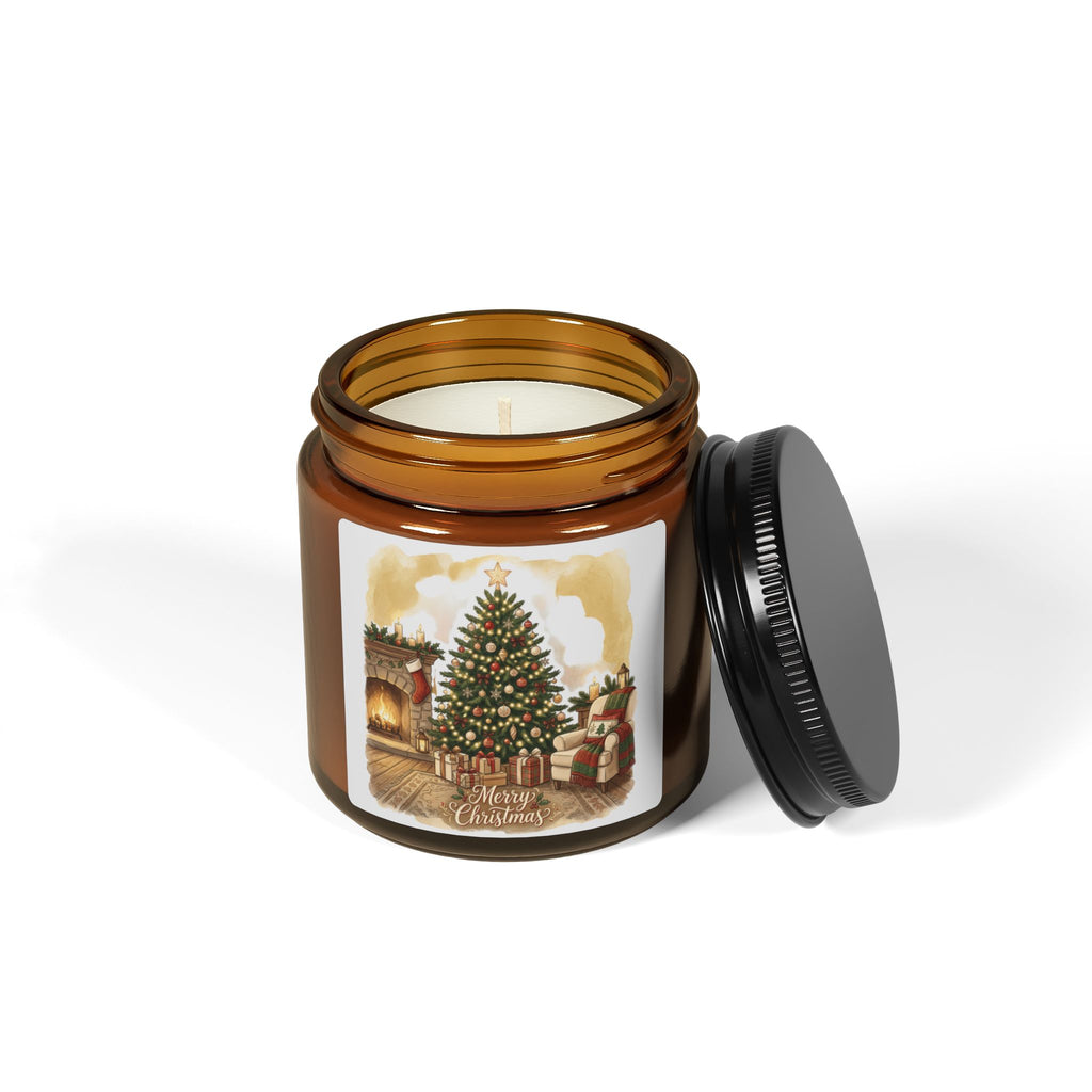 Christmas Tree Scented Candle — Amber Jar Soy Candle (Multi-Size)
