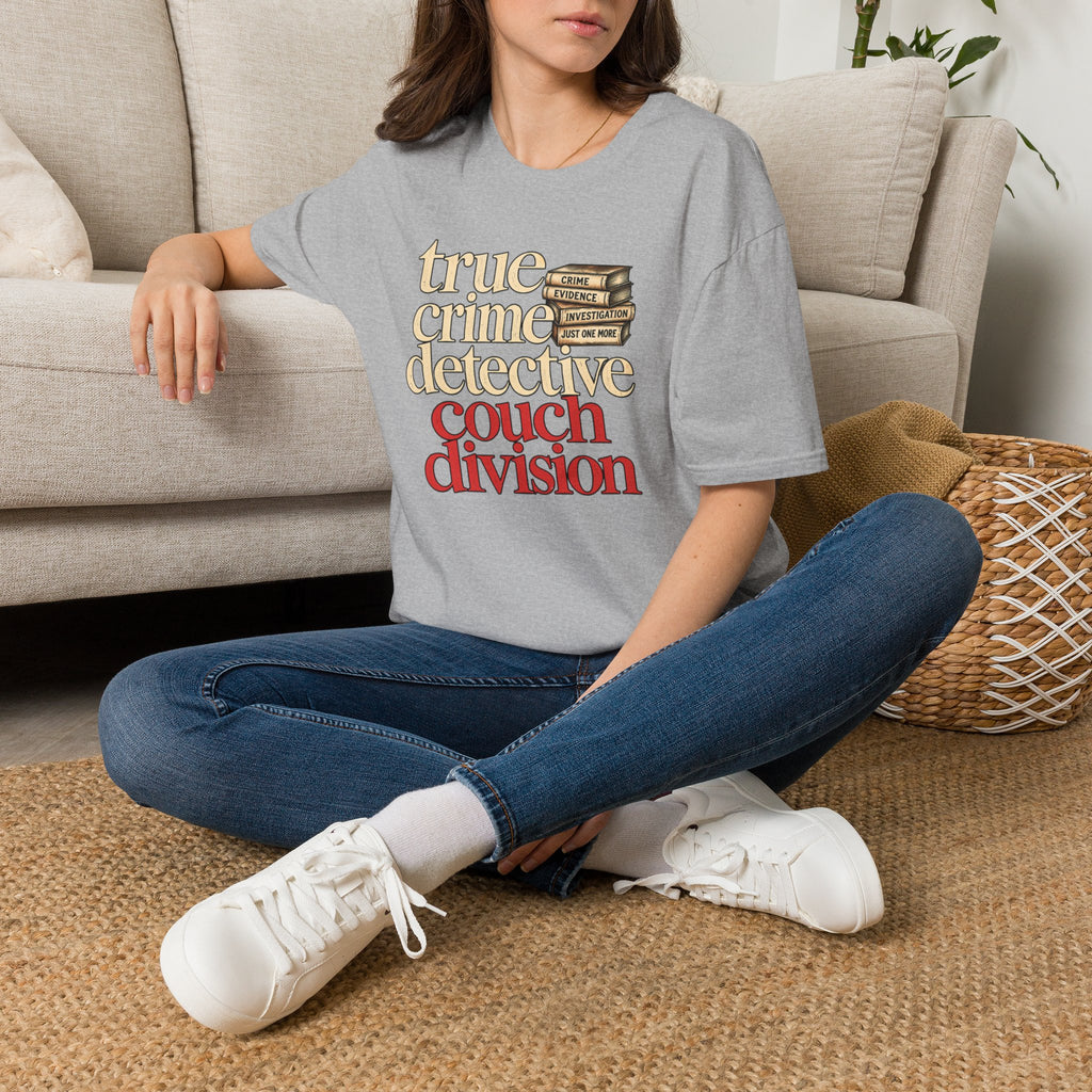 True Crime Detective Couch T-Shirt — "True Crime Detective Couch Division" Graphic Tee