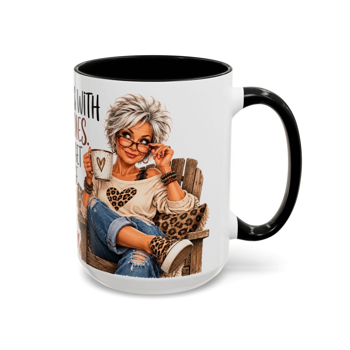 Coffee Mug — "Don't Mess With Old Ladies" Stylish Senior Woman Gift (11/15 oz)