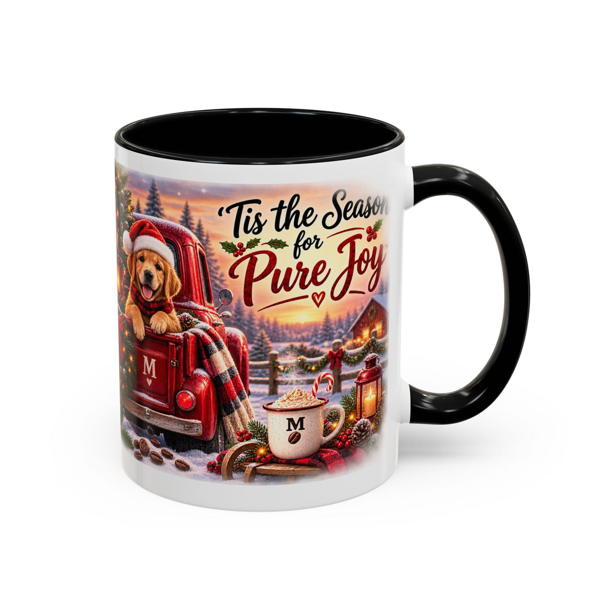 Christmas Dog Coffee Mug — "’Tis the Season for Pure Joy" Accent Mug