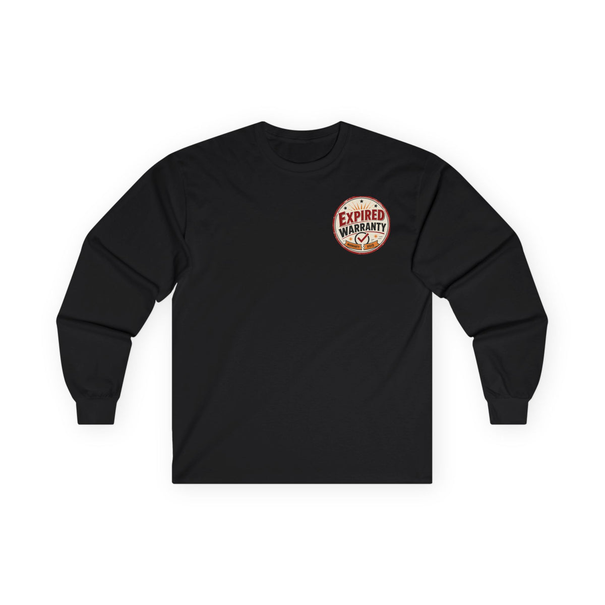 Expired Warranty Long Sleeve Tee — "Expired Warranty Still Runs on Attitude" Vintage Graphic