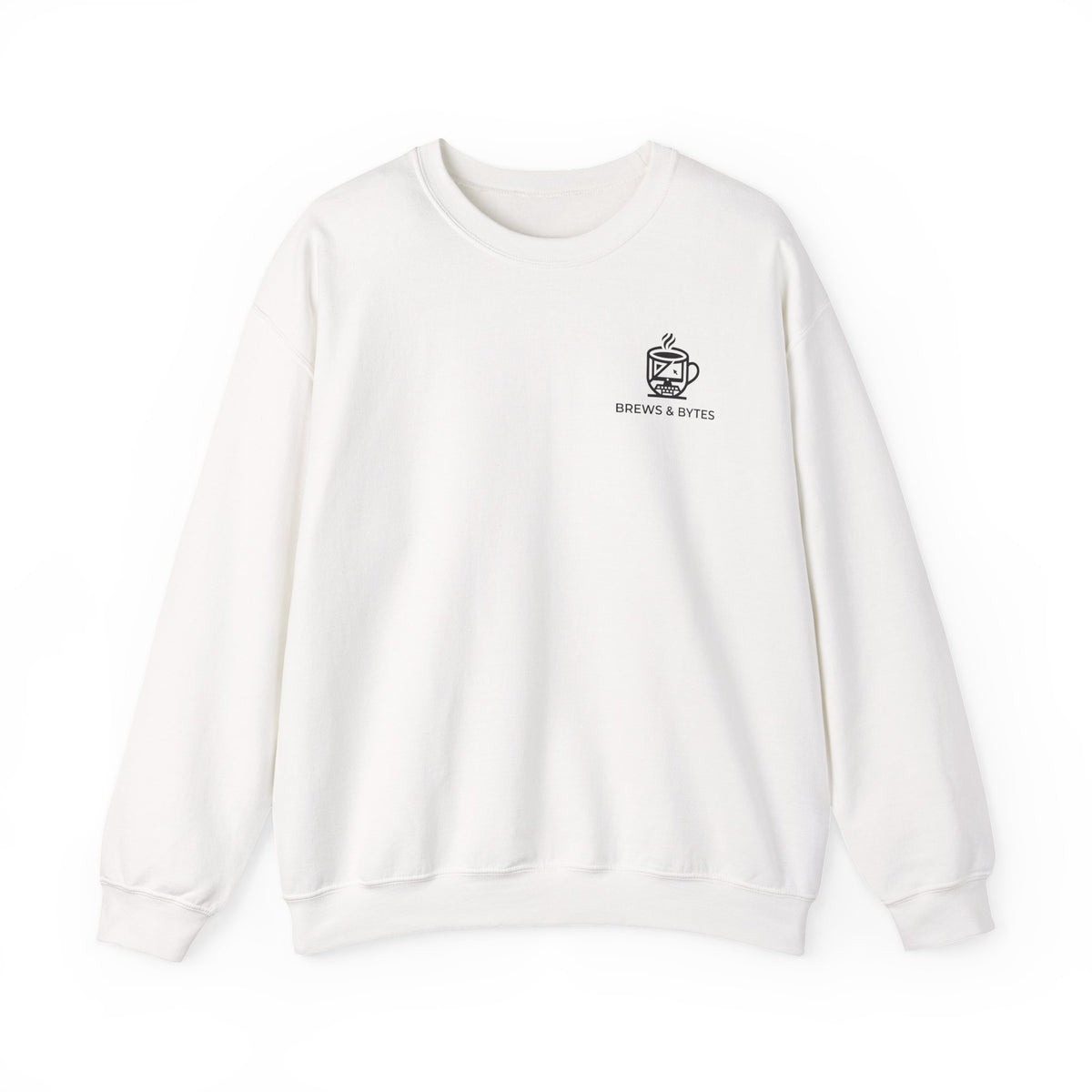 Coffee & Cats Crewneck Sweatshirt — Brew & Purr Minimal Chest Logo
