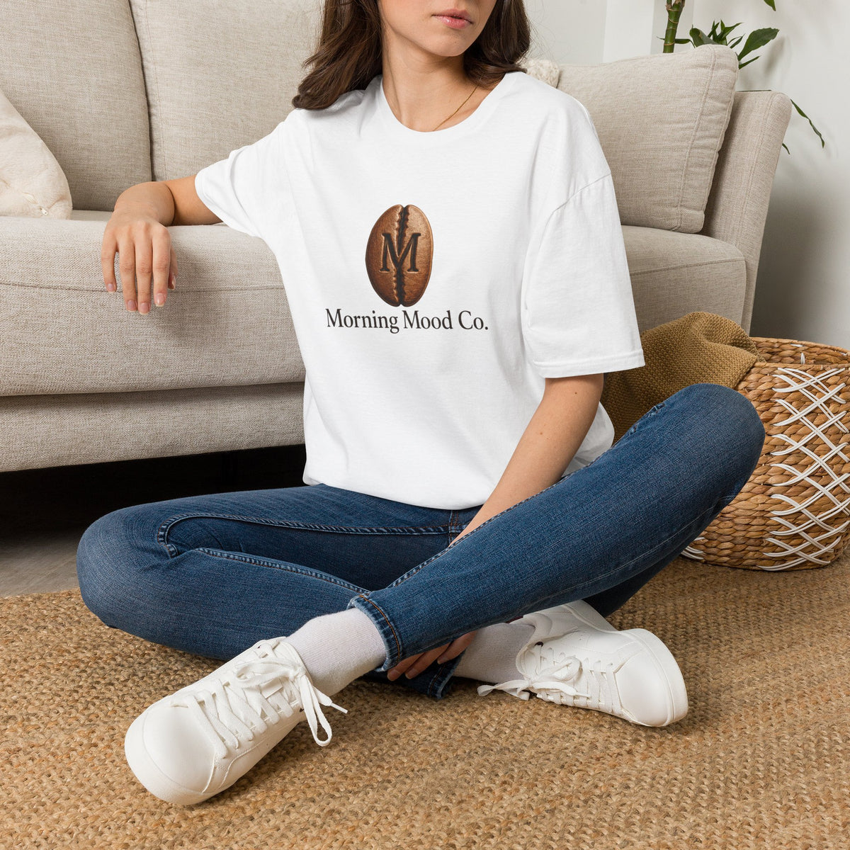 Coffee Bean Logo T‑Shirt — Morning Mood Co. Casual Coffee Tee