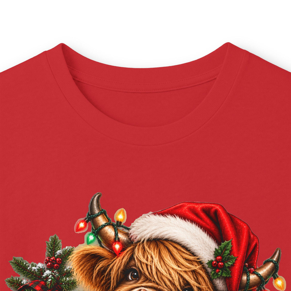 Christmas Cow Long Sleeve Tee — "Probably on the Naughty List" Holiday Shirt
