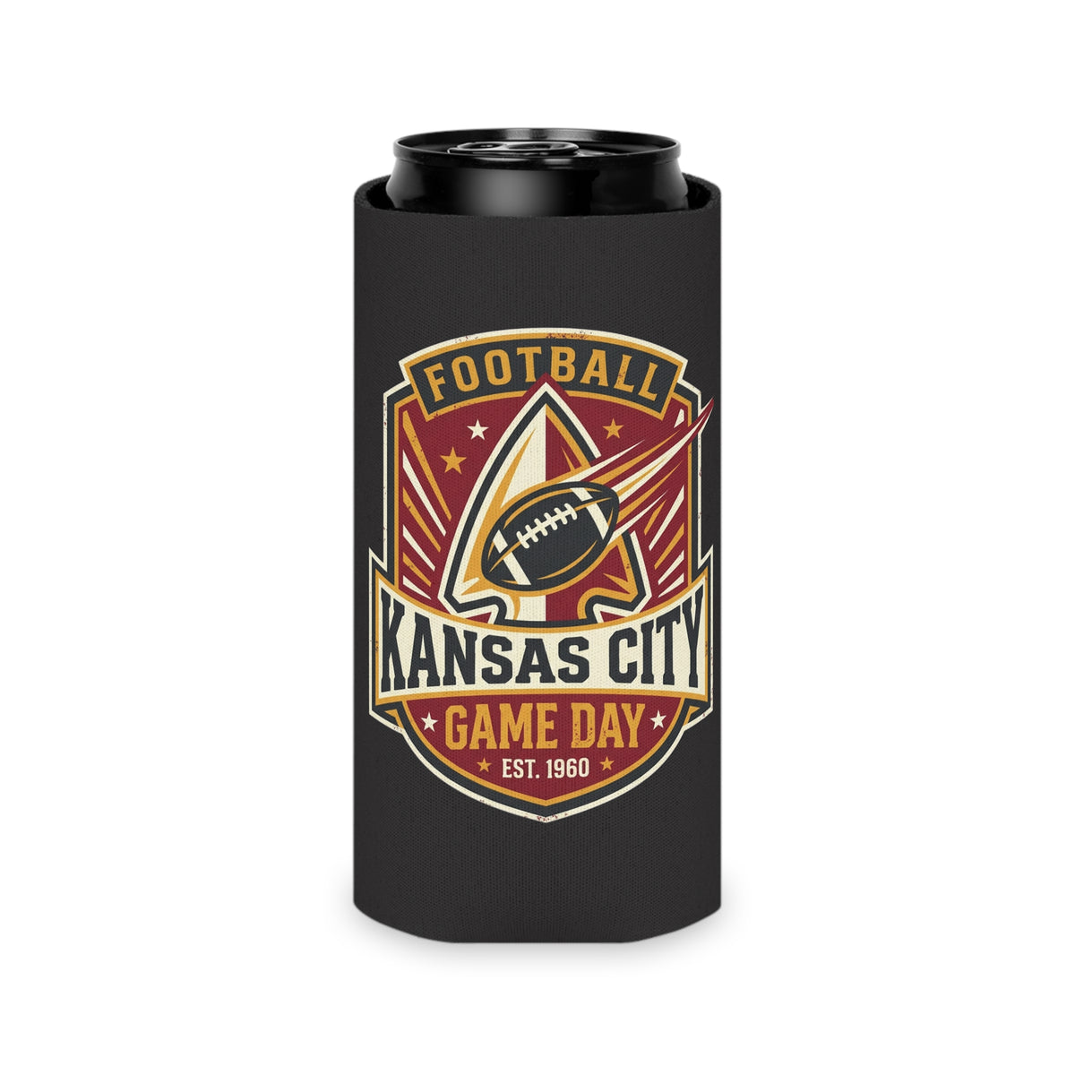 Kansas City Game Day Can Cooler - Football Tailgate Drink Koozie