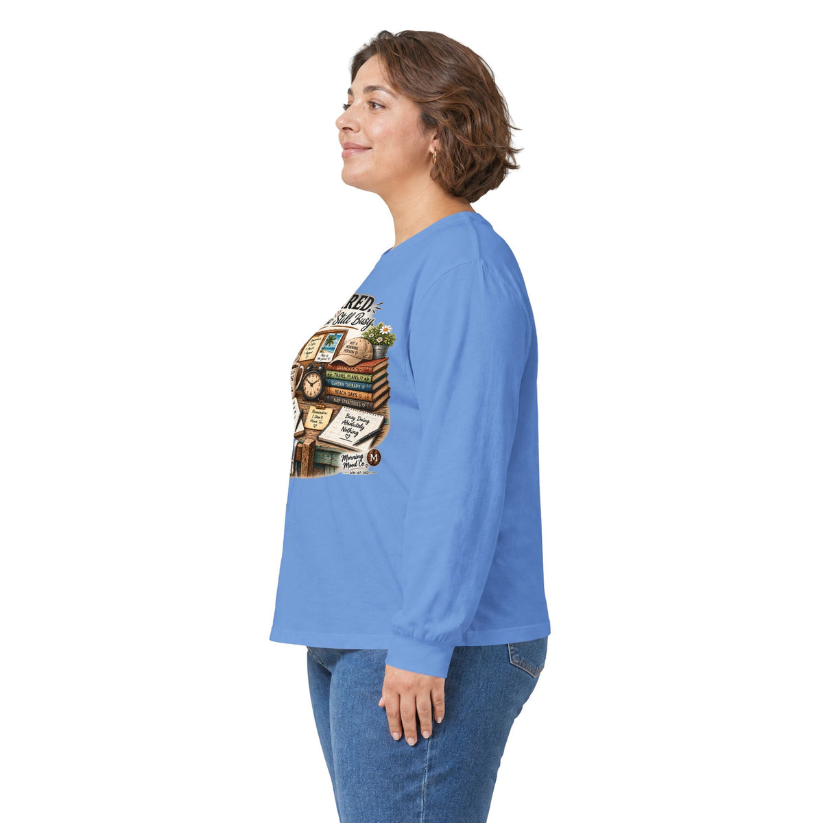 Retired But Still Busy Long Sleeve Tee – Retirement Gifts for Book Lovers