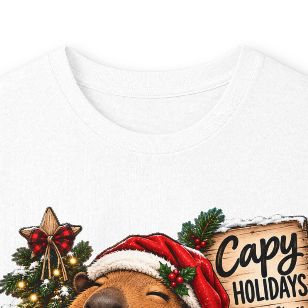 Long Sleeve Tee — Cozy Capybara Christmas "Capy Holidays" Holiday Shirt