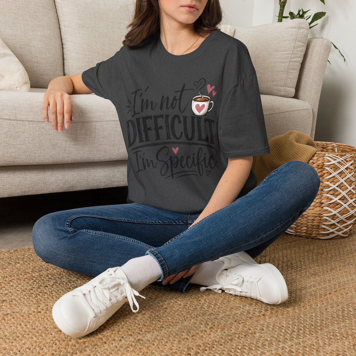 I’m Not Difficult I’m Specific T-Shirt — Funny Coffee Lover Graphic Tee