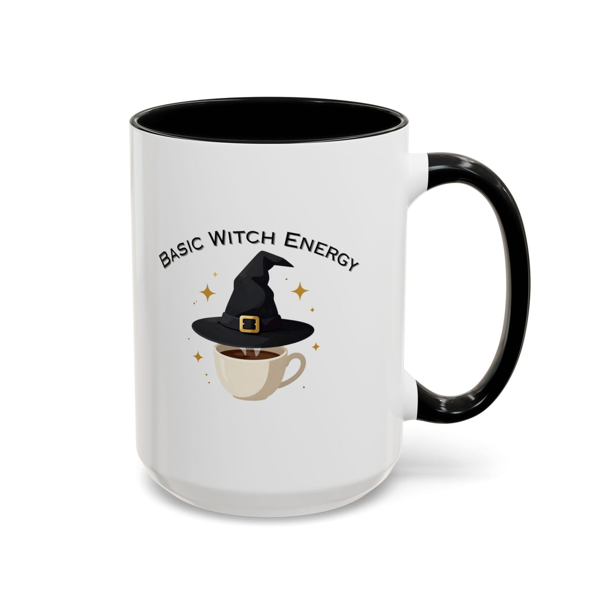 Basic Witch Energy Coffee Mug – Cute Halloween Witch Hat Tea Cup Accent Mug (11/15oz)