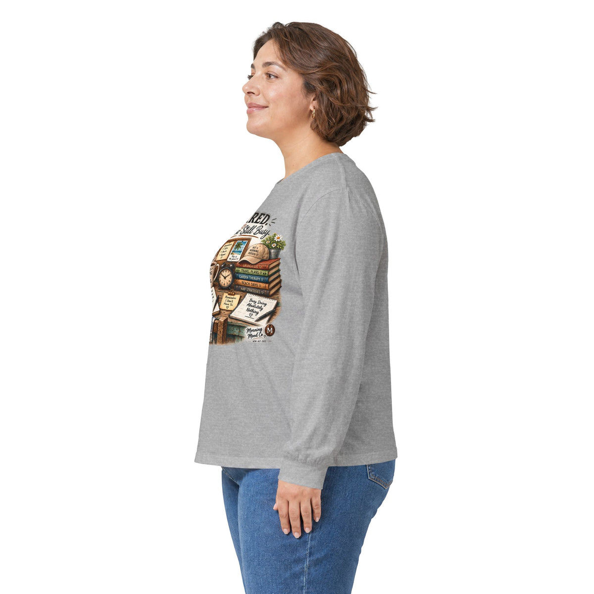 Retired But Still Busy Long Sleeve Tee – Retirement Gifts for Book Lovers