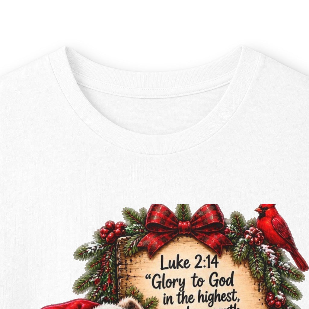 Funny Christian Christmas Shirt | Luke 2:14 Raccoon Tee