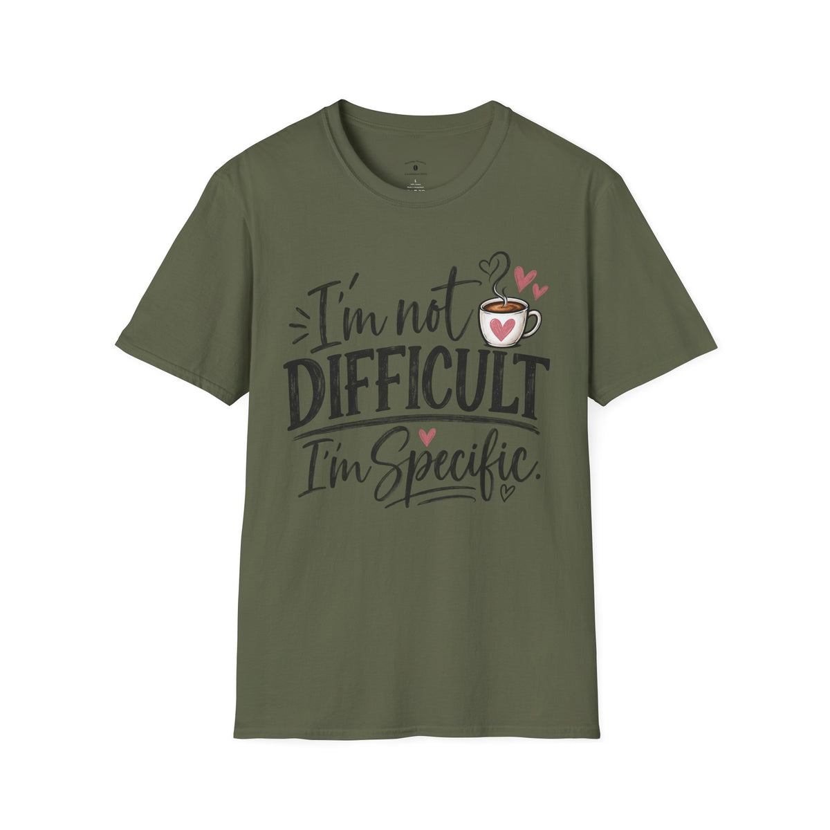 I’m Not Difficult I’m Specific T-Shirt — Funny Coffee Lover Graphic Tee