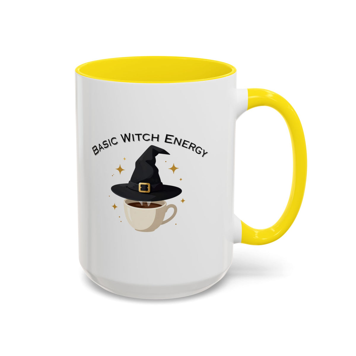 Basic Witch Energy Coffee Mug – Cute Halloween Witch Hat Tea Cup Accent Mug (11/15oz)
