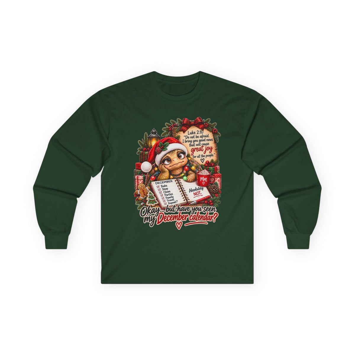 Christian Christmas Shirt | Luke 2:10 Faithfully Sarcastic Turtle Tee