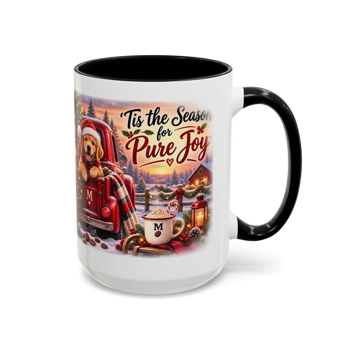 Christmas Dog Coffee Mug — "’Tis the Season for Pure Joy" Accent Mug