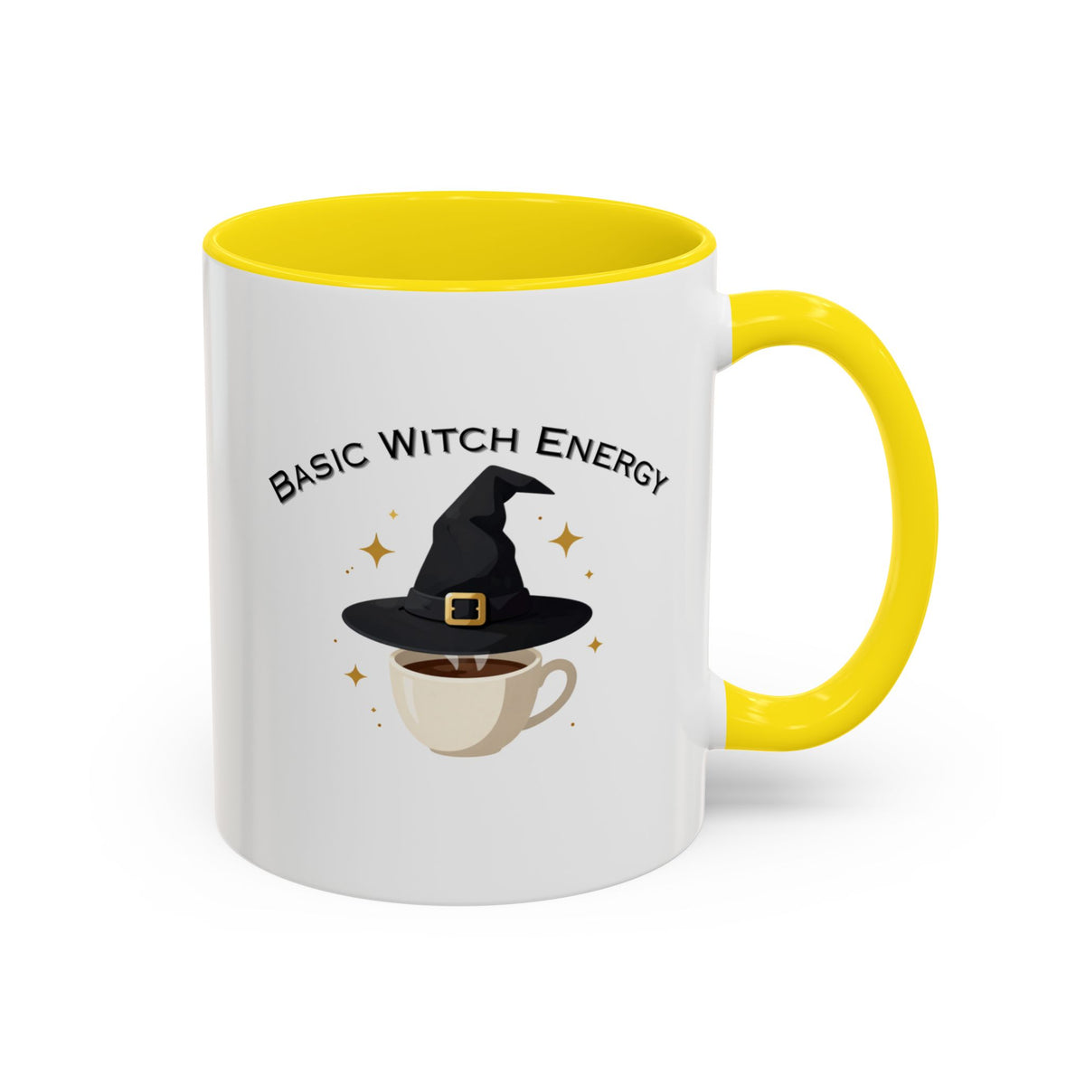 Basic Witch Energy Coffee Mug – Cute Halloween Witch Hat Tea Cup Accent Mug (11/15oz)