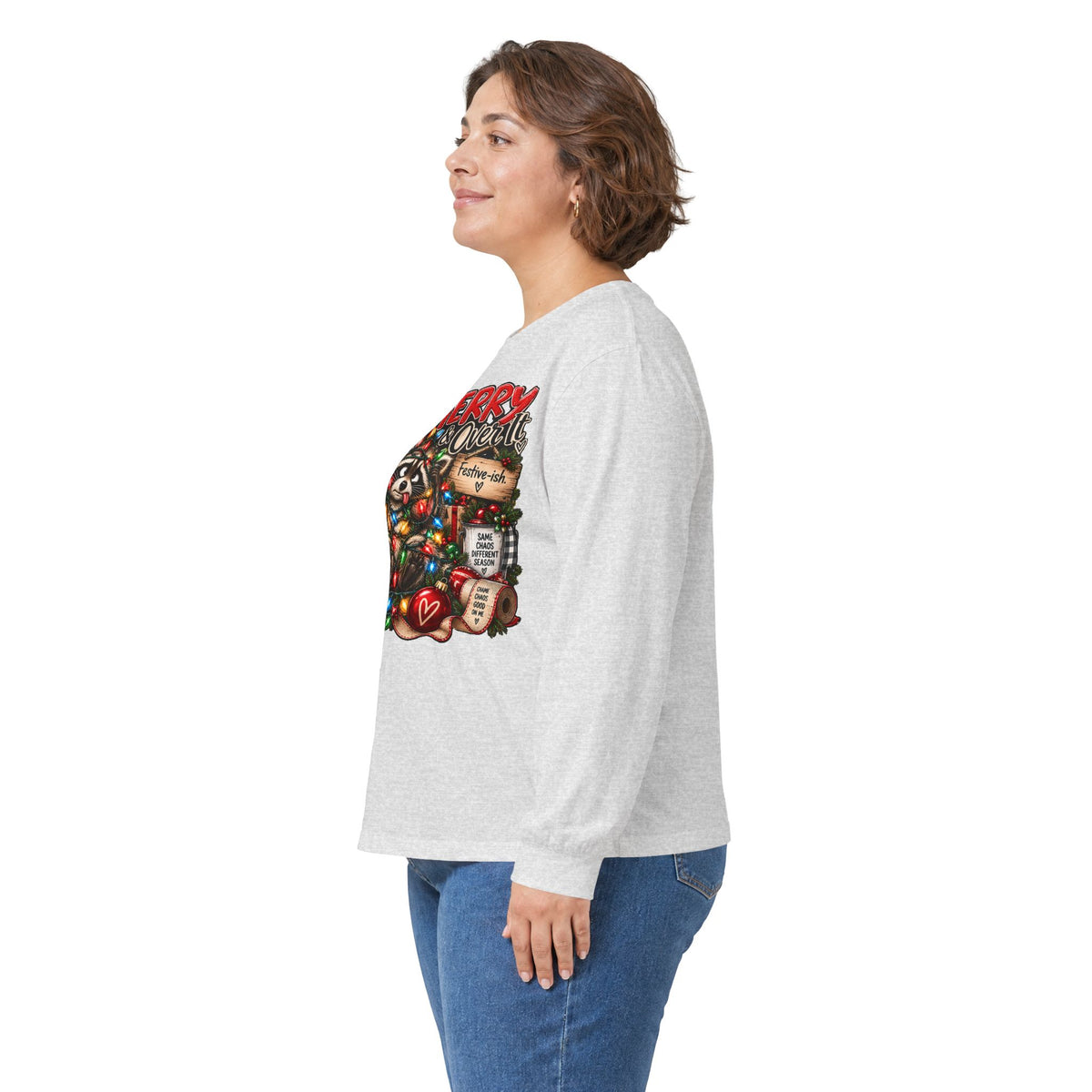 Merry Raccoon Christmas Long Sleeve Tee