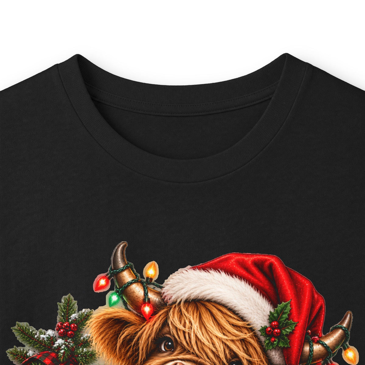 Christmas Cow Long Sleeve Tee — "Probably on the Naughty List" Holiday Shirt