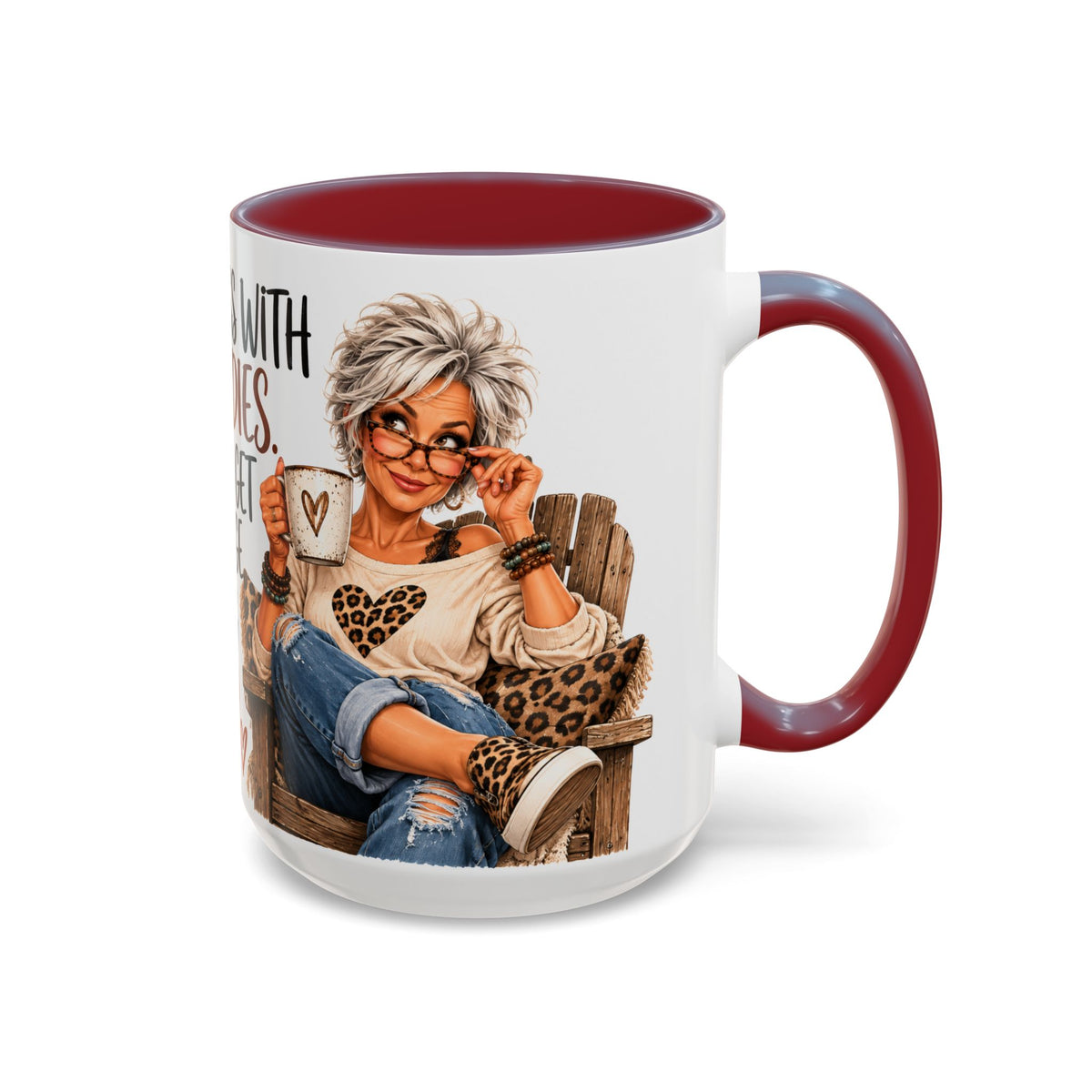 Coffee Mug — "Don't Mess With Old Ladies" Stylish Senior Woman Gift (11/15 oz)