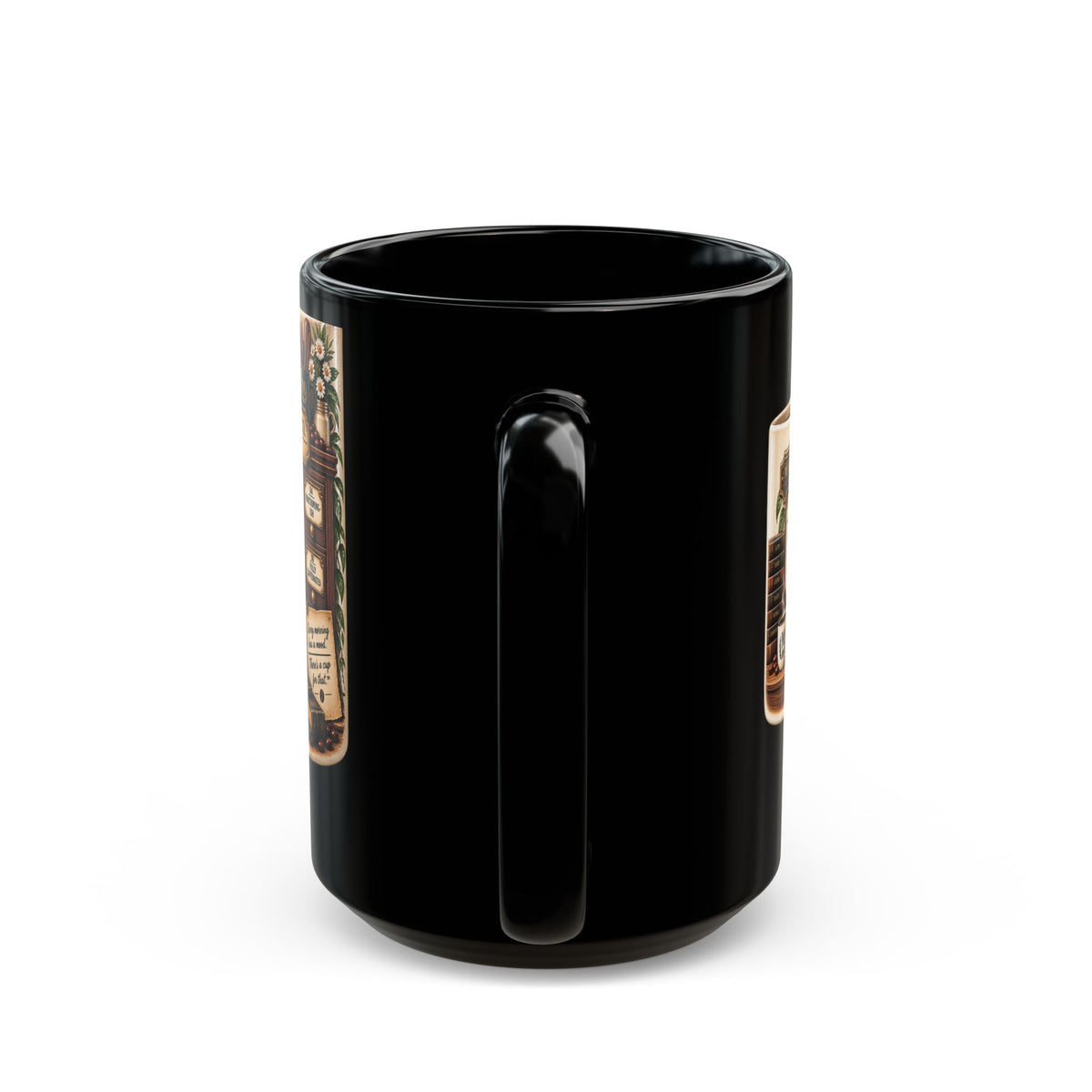 Morning Mood the Coffee Caabinet Black Mug (11oz, 15oz)