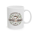 Coffee Mug - "Running on Coffee and Chaos" Ceramic Tea Cup, Funny Gift for Coffee Lovers