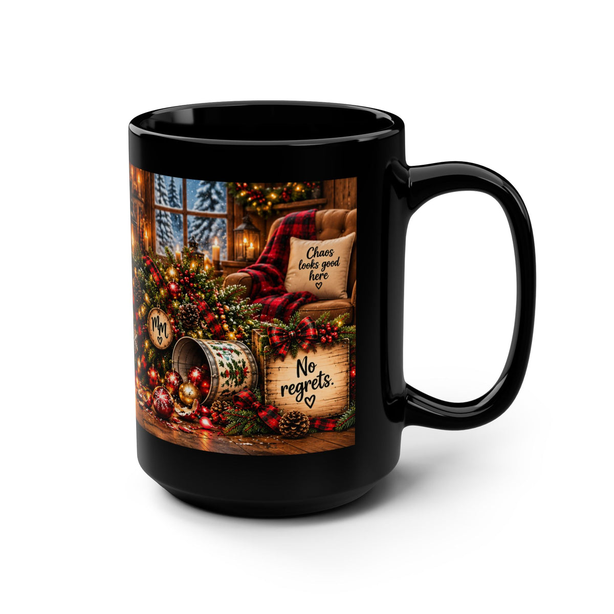 Probably on the Naughty List Black Mug, 15oz