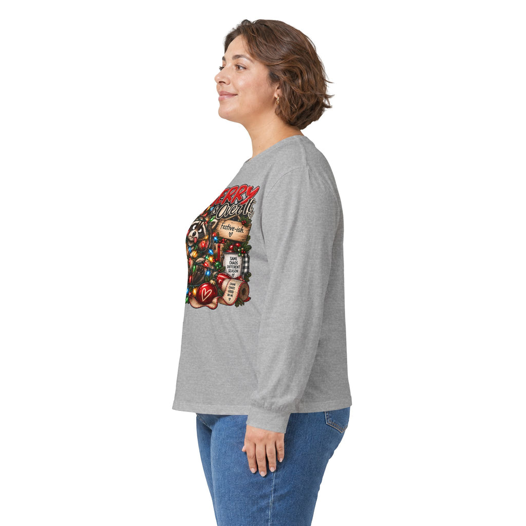 Merry Raccoon Christmas Long Sleeve Tee