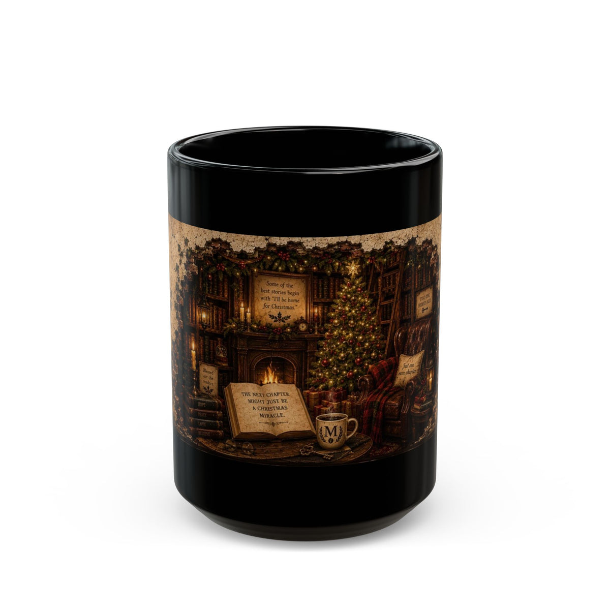 Hidden Library Christmas Black Mug (11oz, 15oz)