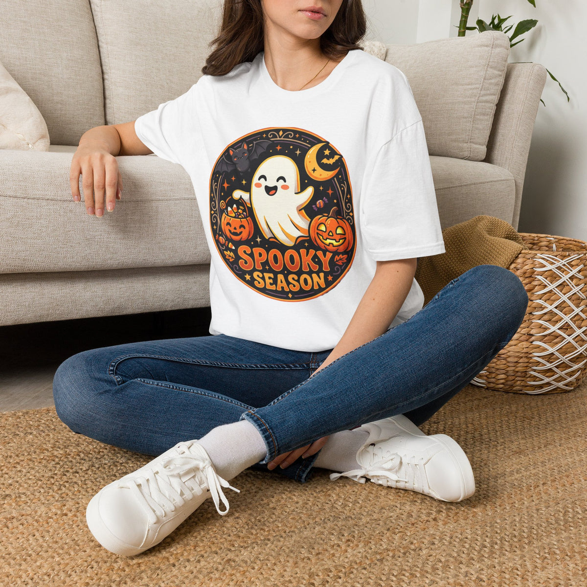 Halloween Ghost T-Shirt — "Spooky Season" Cute Pumpkin Graphic Tee
