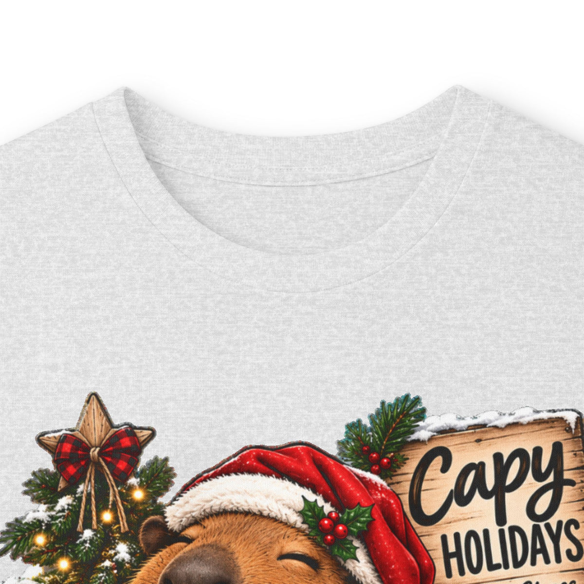 Long Sleeve Tee — Cozy Capybara Christmas "Capy Holidays" Holiday Shirt