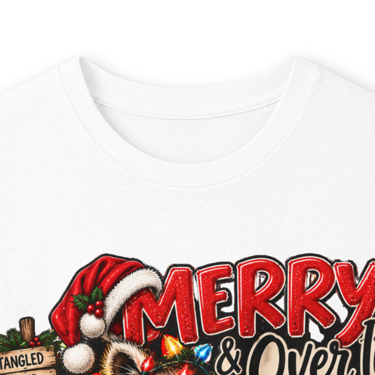 Merry Raccoon Christmas Long Sleeve Tee