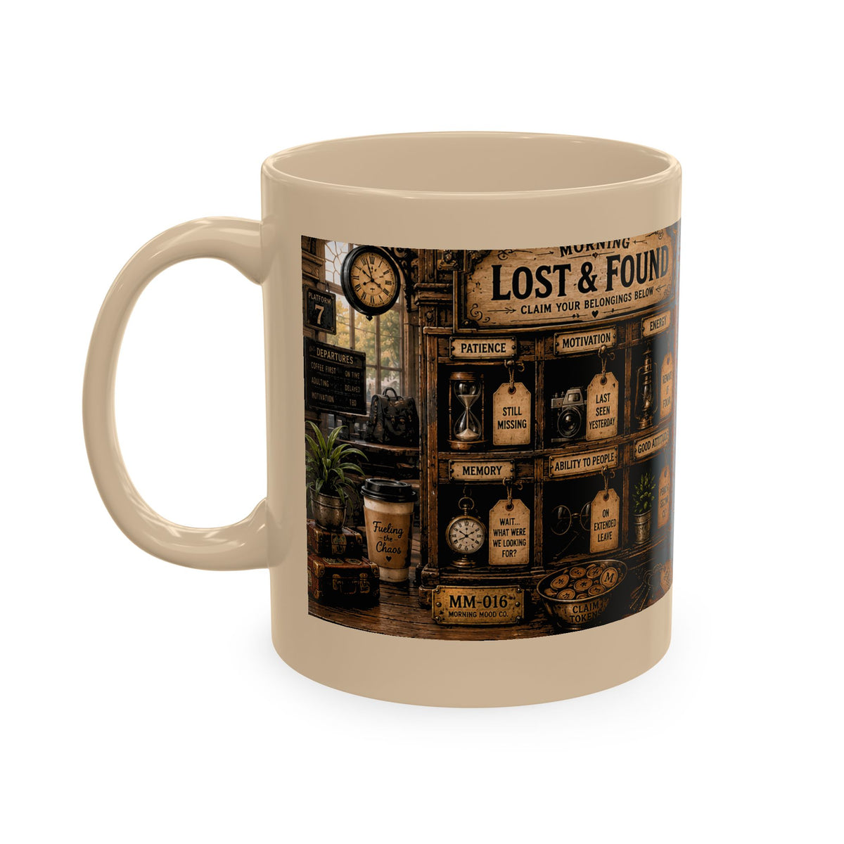 Vintage Coffee Mug – “I Found My Coffee. Everything Else Is Still Missing.” Ceramic Gift