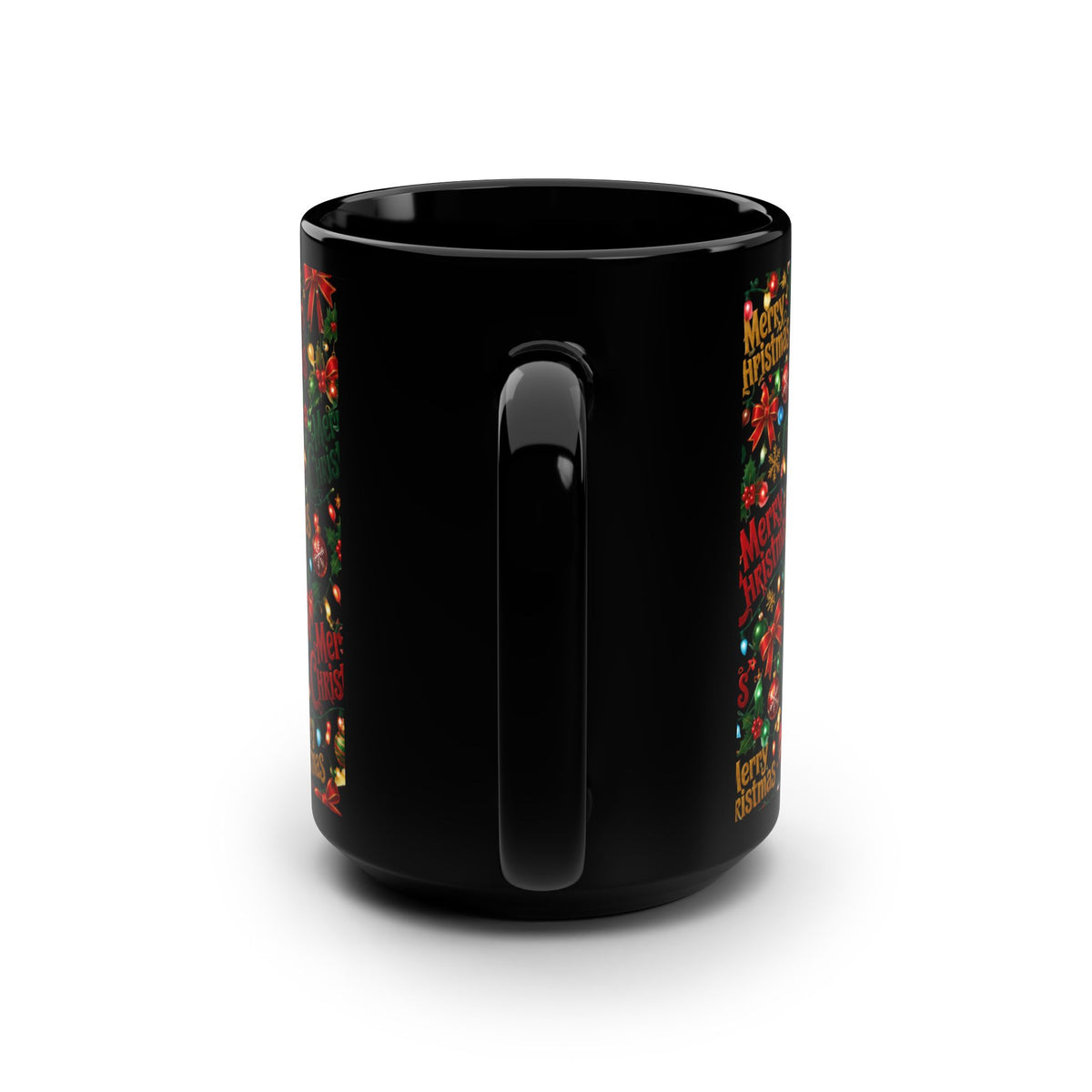 Merry Christmas 15oz Black Mug