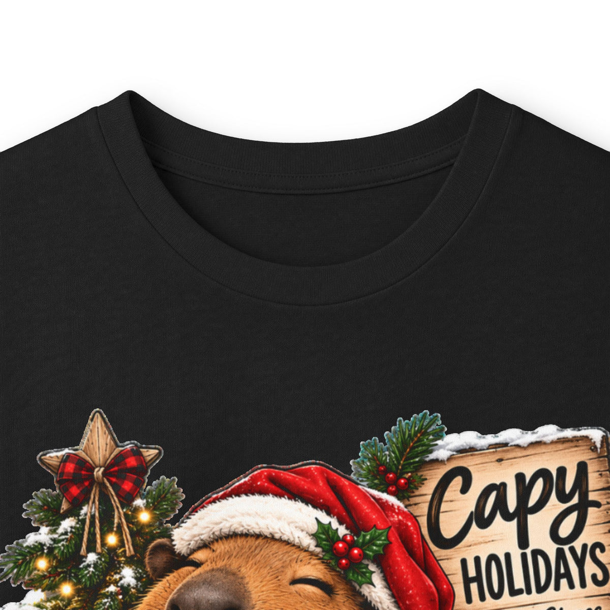 Long Sleeve Tee — Cozy Capybara Christmas "Capy Holidays" Holiday Shirt