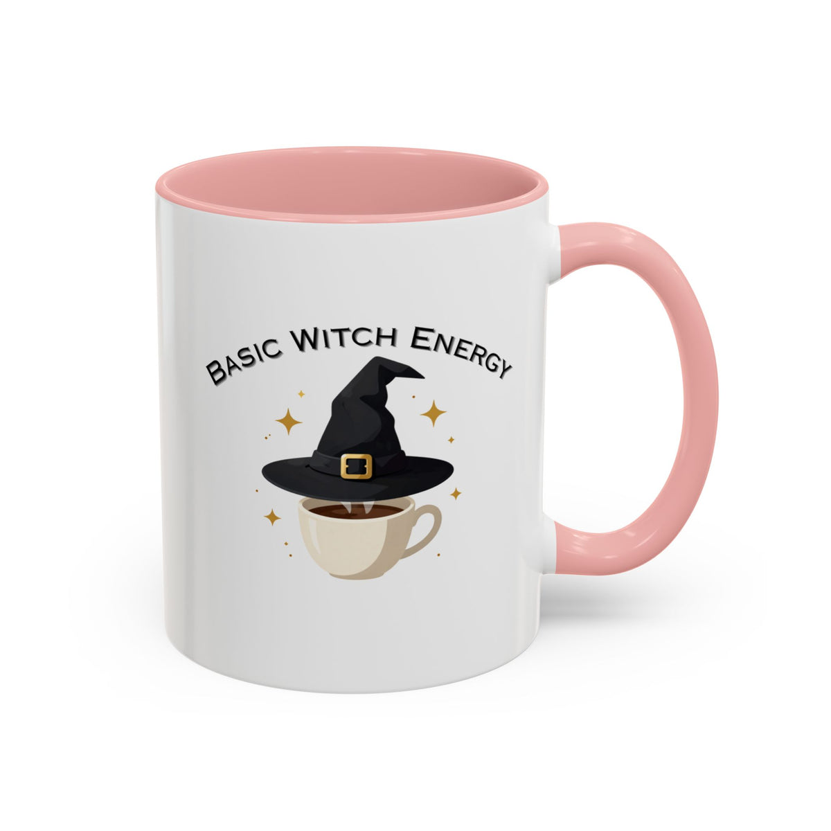 Basic Witch Energy Coffee Mug – Cute Halloween Witch Hat Tea Cup Accent Mug (11/15oz)