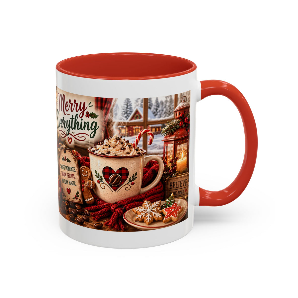 Christmas Coffee Mug — "Morning Mood Co. Merry Everything" Holiday Accent Mug (11/15oz)