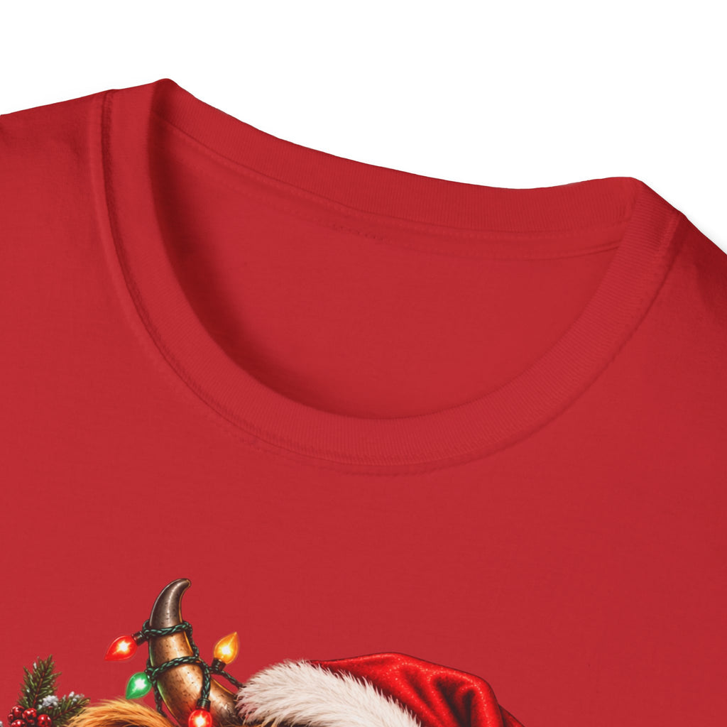 Christmas Highland Cow T-Shirt — "Probably on the Naughty List" Holiday Tee