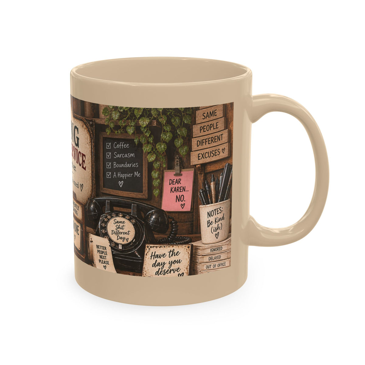 Funny Morning Customer Service Coffee Mug – 'Please Take a Number' Ceramic Cup