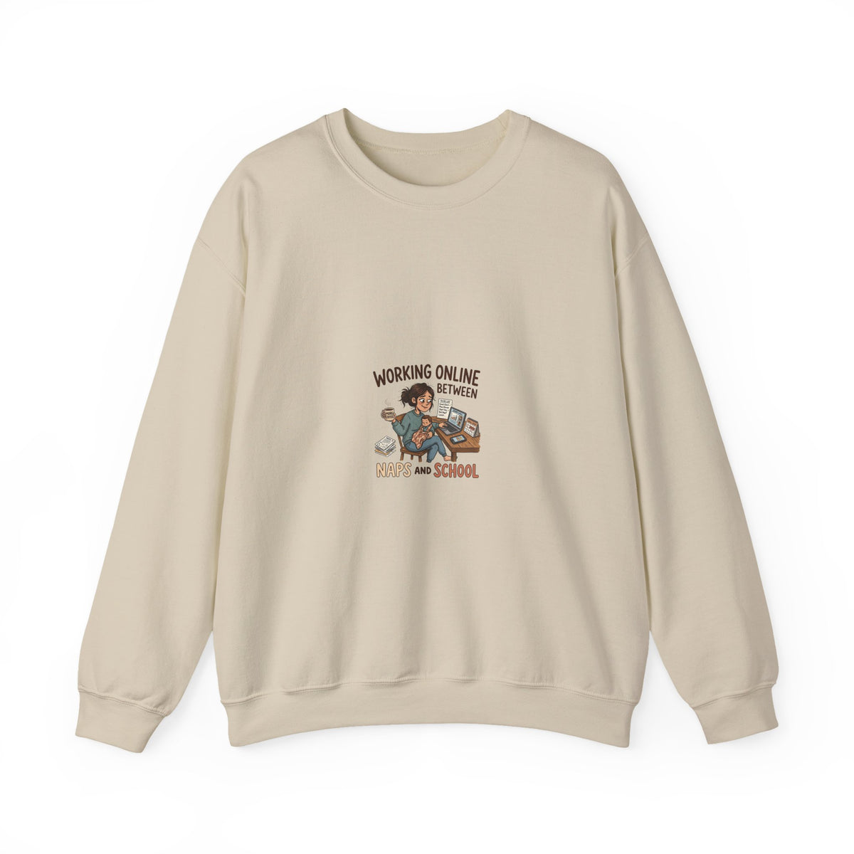 Working Online, Half Time at Home Sweatshirt — Remote Work Crewneck