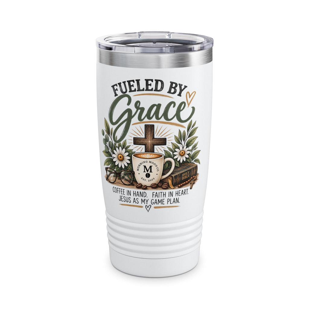 Fueled by Grace 20oz Tumbler – Faith & Coffee Stainless Travel Cup