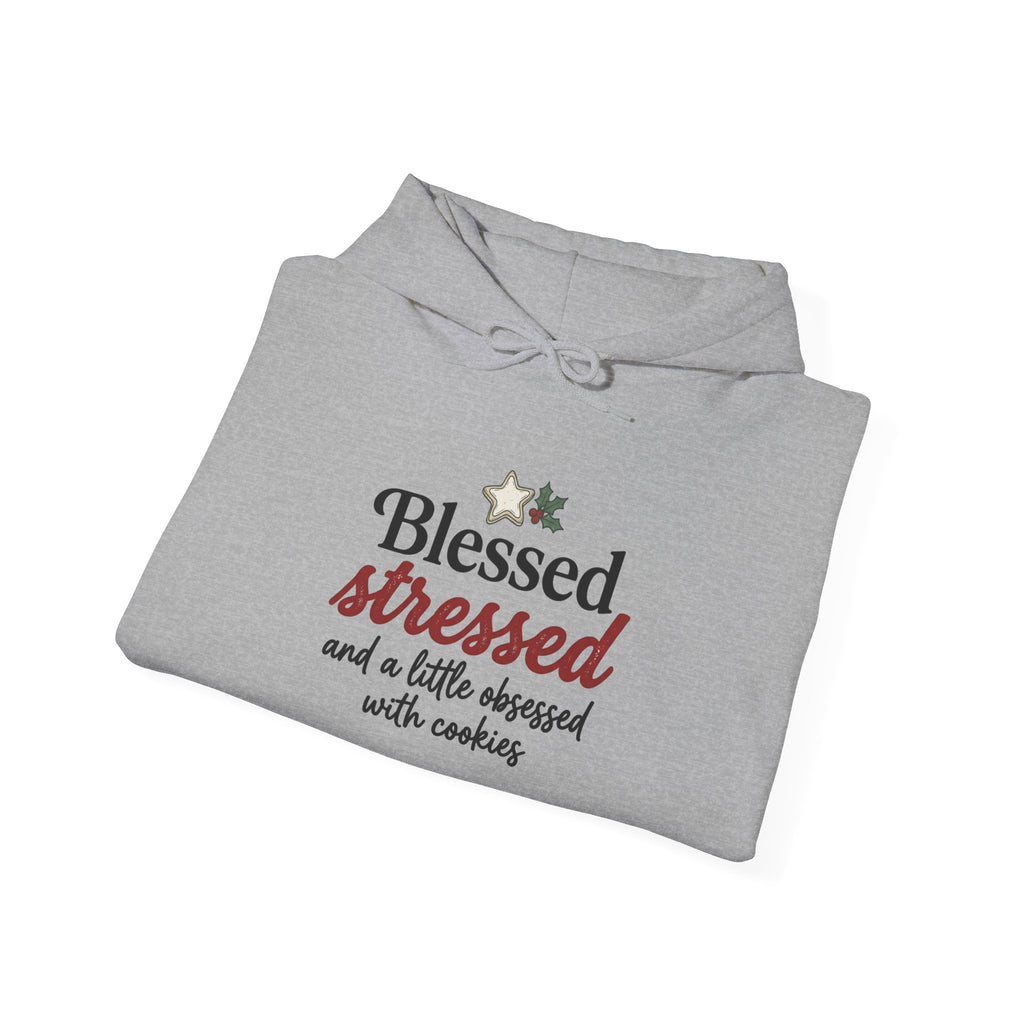 Hoodie — "Blessed, Stressed and a Little Obsessed with Cooking" Cozy Chef Sweatshirt
