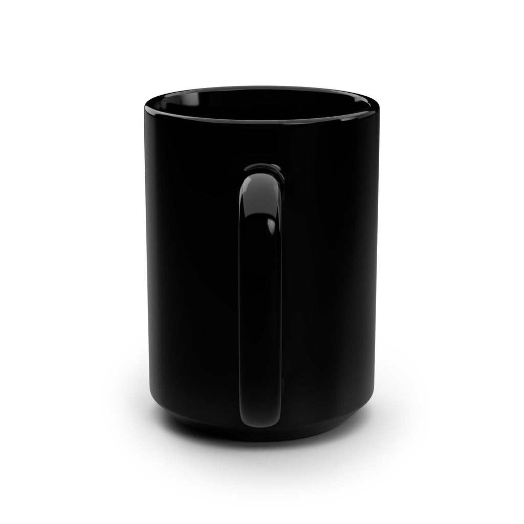 Black Cat Doodle Mug — 15oz Cute Cat Pattern Coffee Cup