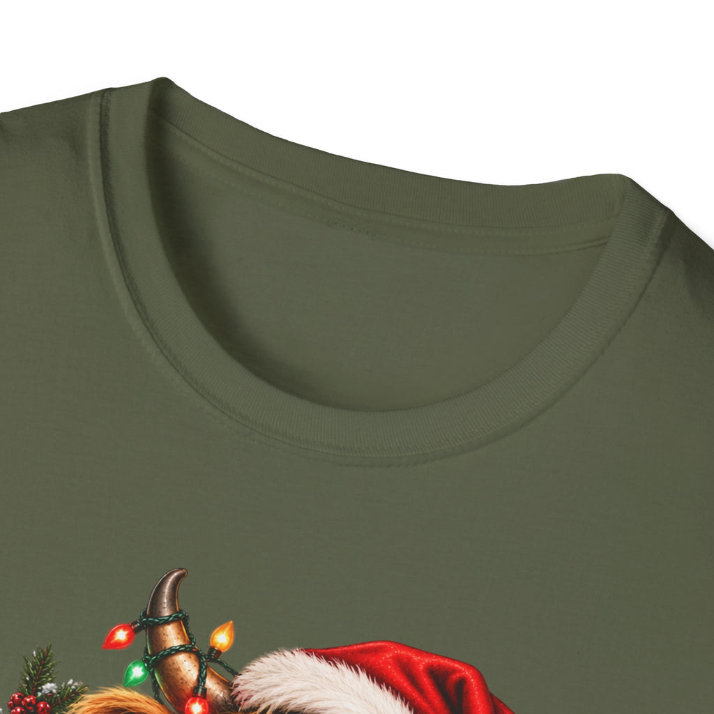 Christmas Highland Cow T-Shirt — "Probably on the Naughty List" Holiday Tee