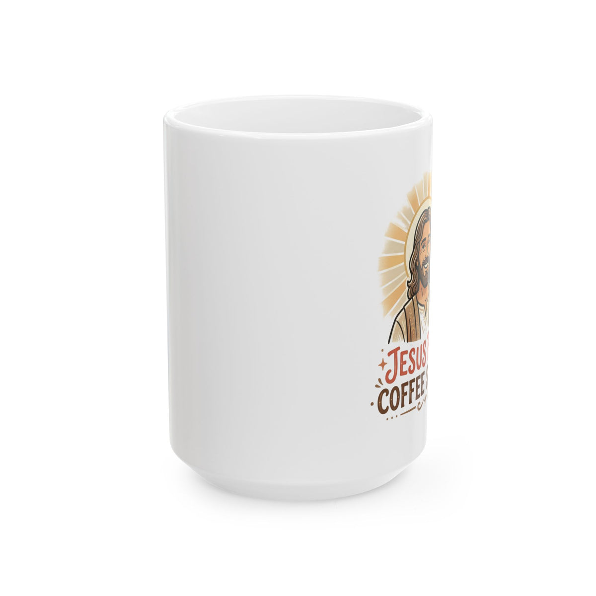 Jesus Loves Coffee Ceramic Mug — Faith-Based Christian Coffee Mug (11oz, 15oz)